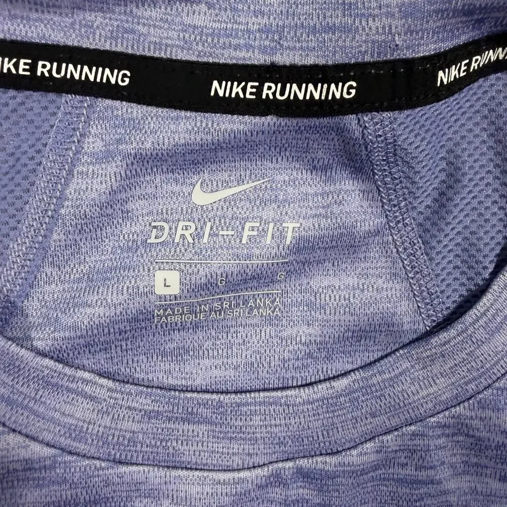 Nike Dri-FIT Running Mens Large Purple Heather Short Sleeve Athletic Shirt